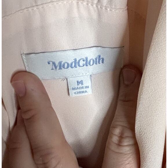 Modcloth Gown Blush Pink Chiffon Size Medium Wrap Dress Queen of Eden Maxi NEW - Picture 10 of 15